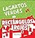 Lagartos verdes contra rectángulos rojos