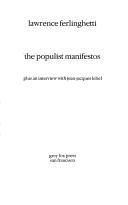 The Populist Manifestos: Plus an Interview with Jean-Jacques Lebel (Paperback)
