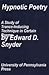 Hypnotic Poetry: A Study of Trance-Inducing Technique in Certain Poems and Its Literary Significance
