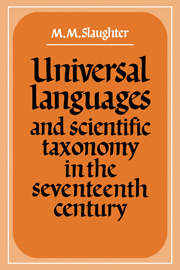 Universal Languages and Scientific Taxonomy in the Seventeenth Century (Hardcover)