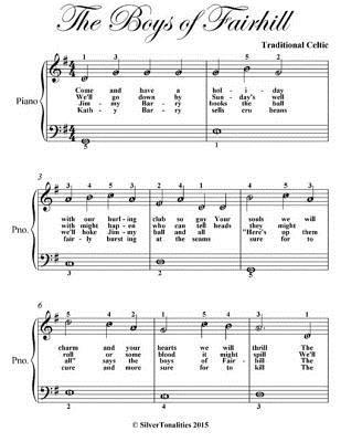 Boys of Fairhill Easiest Piano Sheet Music