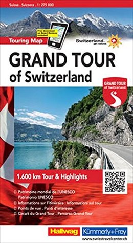 Grand Tour Switzerland Map Switzerland The Grand Tour - Touring Map L2019: Hkf.120 By Hallwag
