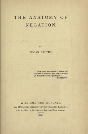 The Anatomy of Negation