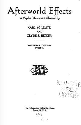 Afterworld Effects, Vol. 1: A Psychic Manuscript (Hardcover)