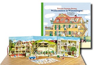 Willkommen in Wimmlingen!: Das Wimmelbuch zum Aufstellen, mit 34 Spielfiguren, 3 Szenen (Hardcover)