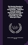 The Genuine Remains in Verse and Prose of Mr. Samuel Butler ... Published From the Original Manuscripts, Formerly in the Possession of W. Longueville, esq.; With Notes by R. Thyer