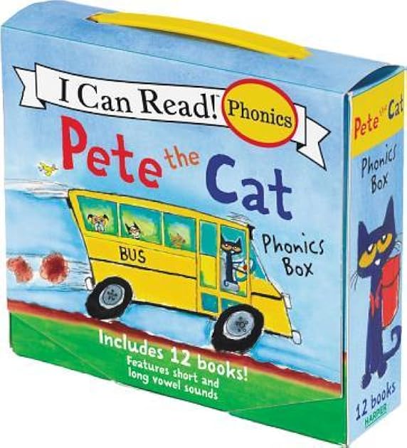 Pete the Cat 12-Book Phonics Fun!: Includes 12 Mini-Books Featuring Short and Long Vowel Sounds (My First I Can Read)