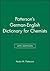 Patterson's German English Dictionary for Chemists