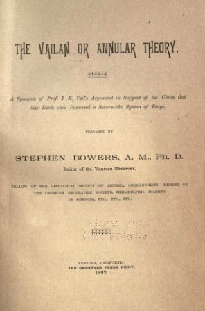 The Vailan or Annular Theory: A Synopsis of Prof. I. N. Vail's Argument in Support of the Claim That This Earth Once Possessed a Saturn-Like System of Rings (Hardcover)