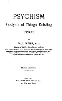 Psychism; Analysis of Things Existing