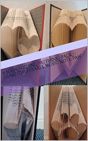 4 Book Folding Patterns - Pack 1 - Heart, Two Hearts, Music Note, Paw