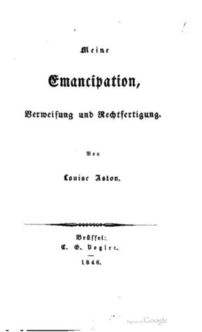 Meine Emancipation, Verweisung und Rechtfertigung