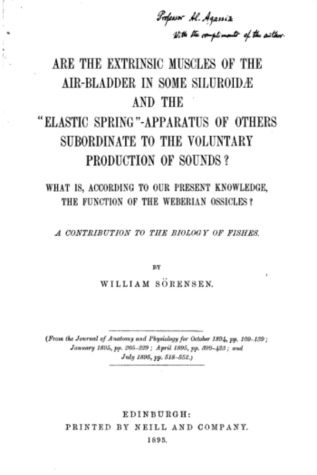 Are the Extrinsic Muscles of the Air-Bladder in Some Siluroidae and the Elastic Spring Apparatus of Others Subordinate to the Voluntary Production of Sounds? What Is, According to Our Present Knowledge, the Function of the Weberian Ossicles? (Hardcover)
