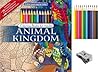 Animal Kingdom Adult Coloring Book Set With 24 Colored Pencils And Pencil Sharpener Included: Color Your Way To Calm