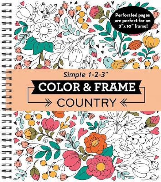 Color & Frame - Country (Adult Coloring Book)