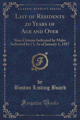List of Residents 20 Years of Age and Over