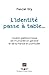L'identité passe à table (FONDATION NESTL) (French Edition)