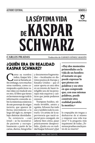 Portada de La séptima vida de Kaspar Schwarz, de Carles Pradas