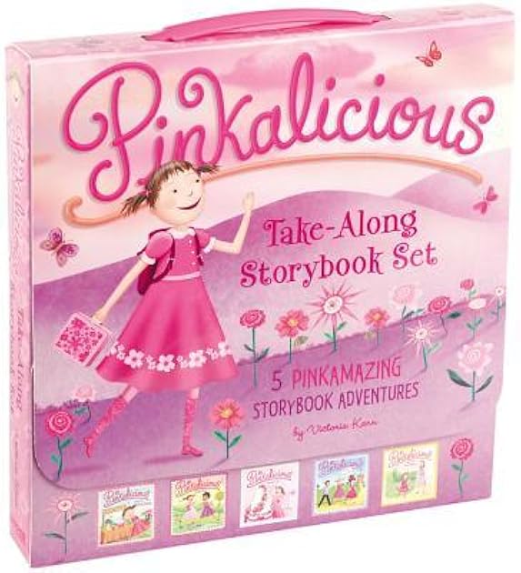 The Pinkalicious Take-Along Storybook Set: Tickled Pink, Pinkalicious and the Pink Drink, Flower Girl, Crazy Hair Day, Pinkalicious and the New Teacher