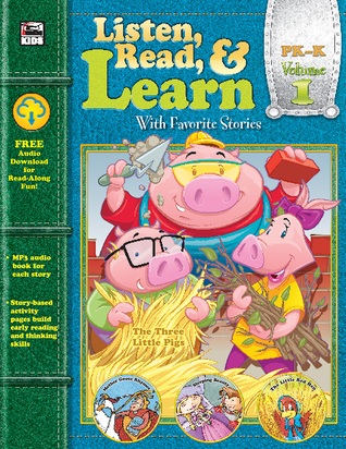 Carson Dellosa Listen, Read, and Learn Preschool and Kindergarten Workbook, Mother Goose Rhymes, The Three Little Pigs, and More Classic Childrens Stories With Audio