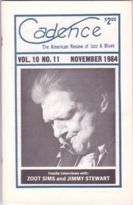 Cadence The American Review of Jazz & Blues November 1984 Zoot Simms (cover)