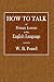How to Talk: Or Primary Les...