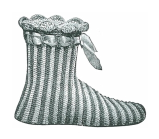 #1126 BEDROOM SHOE VINTAGE CROCHET PATTERN
