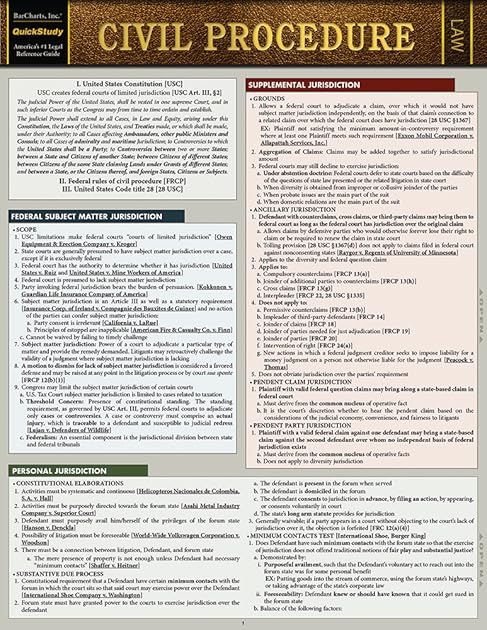 Civil Procedure (Quickstudy)