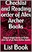 Checklist and Reading Order of Alex Archer Books