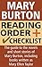 Mary Burton Reading Order and Checklist including novels written as Mary Ellen Taylor: The guide to the novels and short stories of Mary Burton, including all books written as Mary Ellen Taylor