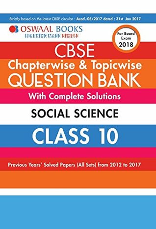 Oswaal CBSE Chapterwise/Topicwise Question Bank For Class 10 Social Science (Paperback)