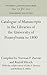 Catalogue of Manuscripts in...