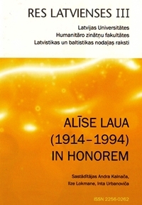 Alīse Laua (1914-1994) in honorem (Res latvienses, #3)