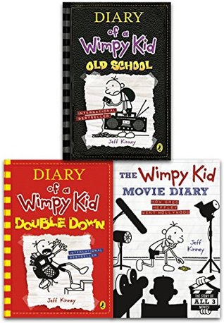 Diary of a Wimpy Kid Collection 3 Books Set by Jeff Kinney (Old School, double Down, Movie Dairy)