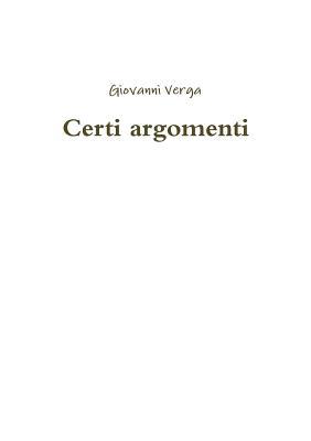 Certi argomenti (Italian Edition)