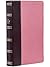 KJV Holy Bible, Giant Print Standard Size Faux Leather Red Letter Edition - Ribbon Marker, King James Version, Burgundy/Pink
