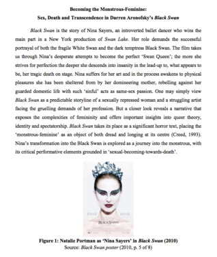 Becoming the Monstrous-Feminine: Sex, Death and Transcendence in Darren Aronofsky’s Black Swan
