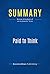 Summary: Paid to Think: Review and Analysis of the Goldsmiths' Book