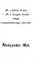 Ja z jednej strony i Ja z drugiej strony mego mopsożelaznego piecyka