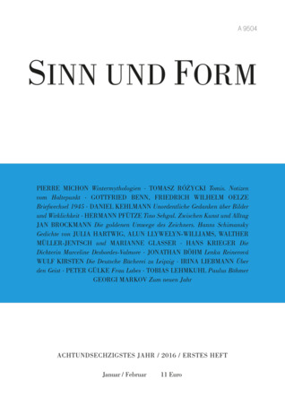 Sinn und Form Januar/Februar 2016