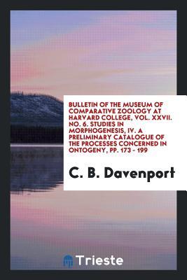 Bulletin of the Museum of comparative zoology at Harvard College, Vol. XXVII. No. 6. Studies in morphogenesis, IV. A preliminary catalogue of the processes concerned in ontogeny, pp. 173 - 199
