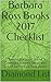 Barbara Ross Books 2017 Checklist by Diamond List