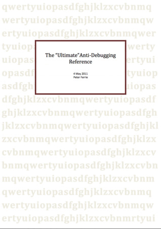 The "Ultimate" Anti-Debugging Reference (ebook)