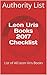 Leon Uris Books 2017 Checklist by Authority List