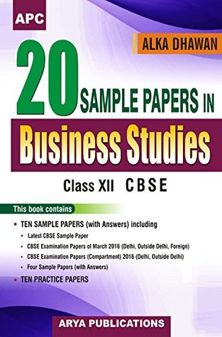 20 Sample Papers in Business Studies Class XII (Paperback)