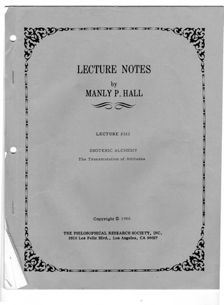 Esoteric Alchemy: The Transmutation of Attitudes (Lecture Notes #322)