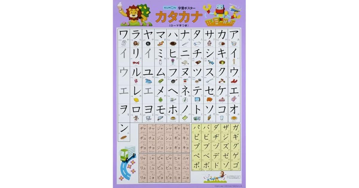 Learning Poster Of Katakana Kumon By Kumonshuppan