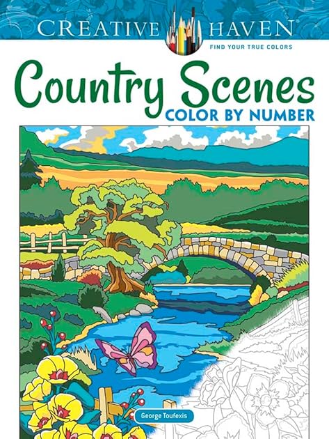 Creative Haven Country Scenes Color by Number Coloring Book (Adult Coloring Books: In The Country)