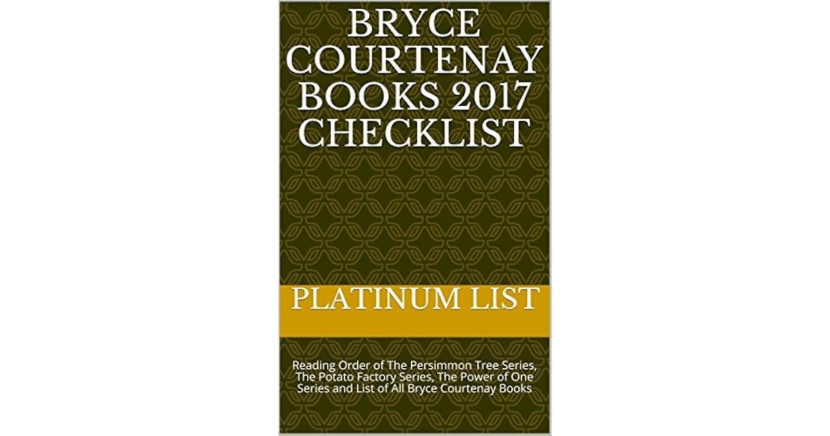 Bryce Courtenay Books 2017 Checklist Reading Order of The Persimmon Tree Series, The Potato
