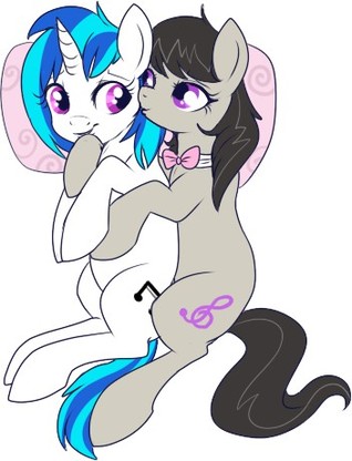 Vinyl Scratch and Octavia Melody Don't Make Sweet Passionate Love on the Floor of Their Studio Apartment